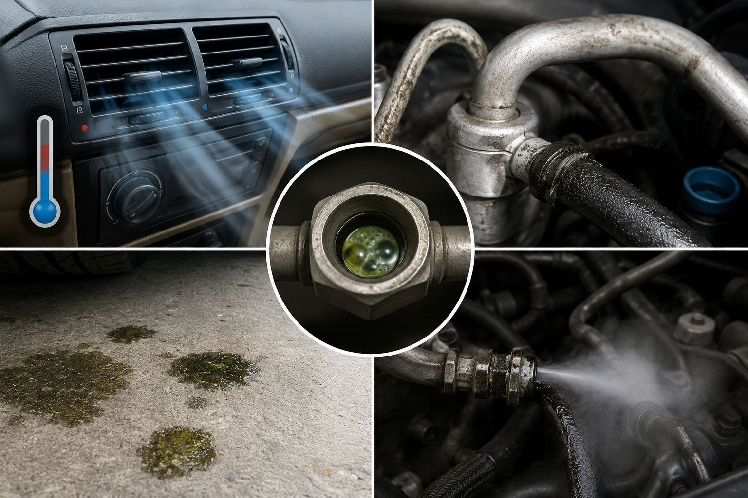 Early AC hose leak warning signs